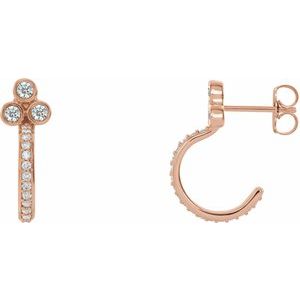 14K Rose Gold 1/2 CTW Natural Diamond Hoop Earrings