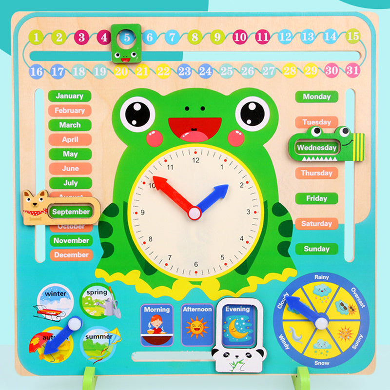 Wooden Calendar Clock – Educational Learning Toy for Kids