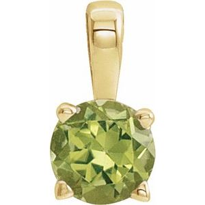 14K Yellow Gold 4 mm Natural Peridot Pendant