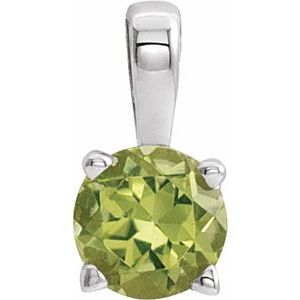 Sterling Silver 4 mm Imitation Peridot Pendant