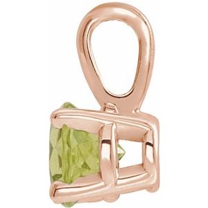 14K Rose Gold 4 mm Natural Peridot Pendant