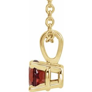 14K Yellow Gold 3 mm Natural Mozambique Garnet 16-18" Necklace
