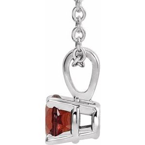 Platinum 3 mm Natural Mozambique Garnet 16-18" Necklace