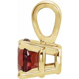14K Yellow Gold 6 mm Natural Mozambique Garnet Pendant