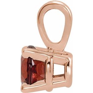 14K Rose Gold 4 mm Natural Mozambique Garnet Pendant