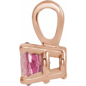 14K Rose Gold 3 mm Natural Pink Tourmaline Pendant