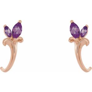 Floral J-Hoop Earrings