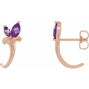 Floral J-Hoop Earrings