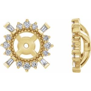 14K Yellow Gold 1/6 CTW Natural Diamond Halo-Style Earring Jackets with 4.9 mm ID