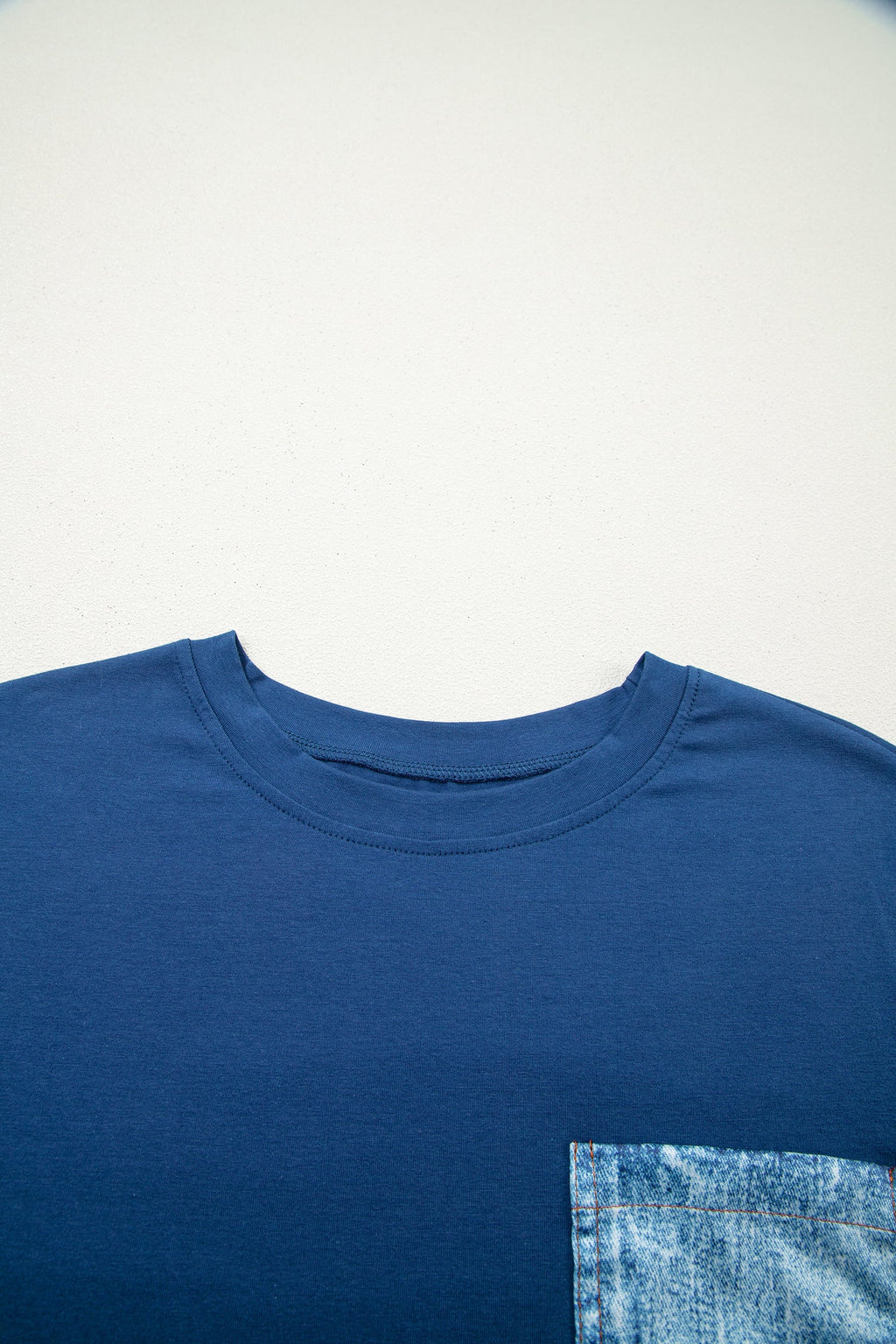 Colorblock Chest Pocket Patch Short Sleeve Top