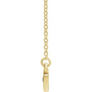 14K Yellow Gold Natural Blue Zircon Heart 16" Necklace