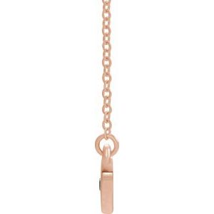 14K Rose Gold Natural Blue Zircon Heart 16" Necklace
