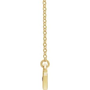 14K Yellow Gold Lab-Grown Blue Sapphire Heart 16" Necklace