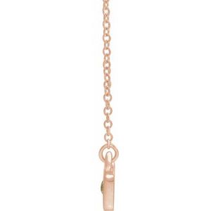 14K Rose Gold Natural Peridot Heart 16" Necklace
