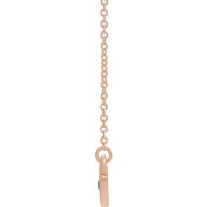 14K Rose Gold Natural Blue Sapphire Heart 16" Necklace