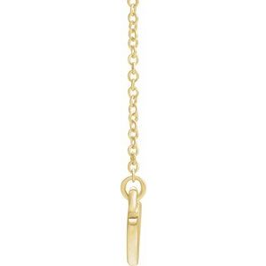 14K Yellow Gold Natural Aquamarine Heart 16" Necklace