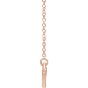 14K Rose Gold Natural Aquamarine Heart 16" Necklace