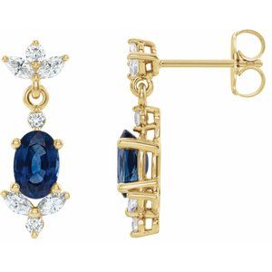 14K White Gold Lab-Grown Emerald & 1/3 CTW Natural Diamond Earrings – image 3