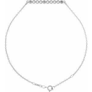 14K White Gold 1.5 mm Round Bar 6 1/2-7 1/2" Bracelet Mounting