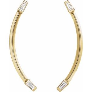 14K Yellow Gold 1/4 CTW Natural Diamond Curved Bar Earrings