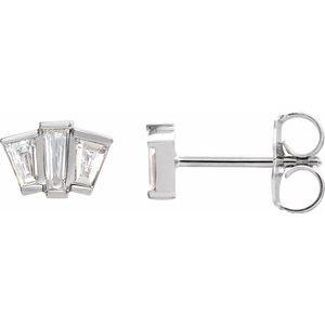 14K Rose Gold Geometric Cluster Stud Earring Mounting – image 3