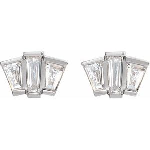 Platinum 1/3 CTW Natural Diamond Geometric Cluster Earrings – image 2