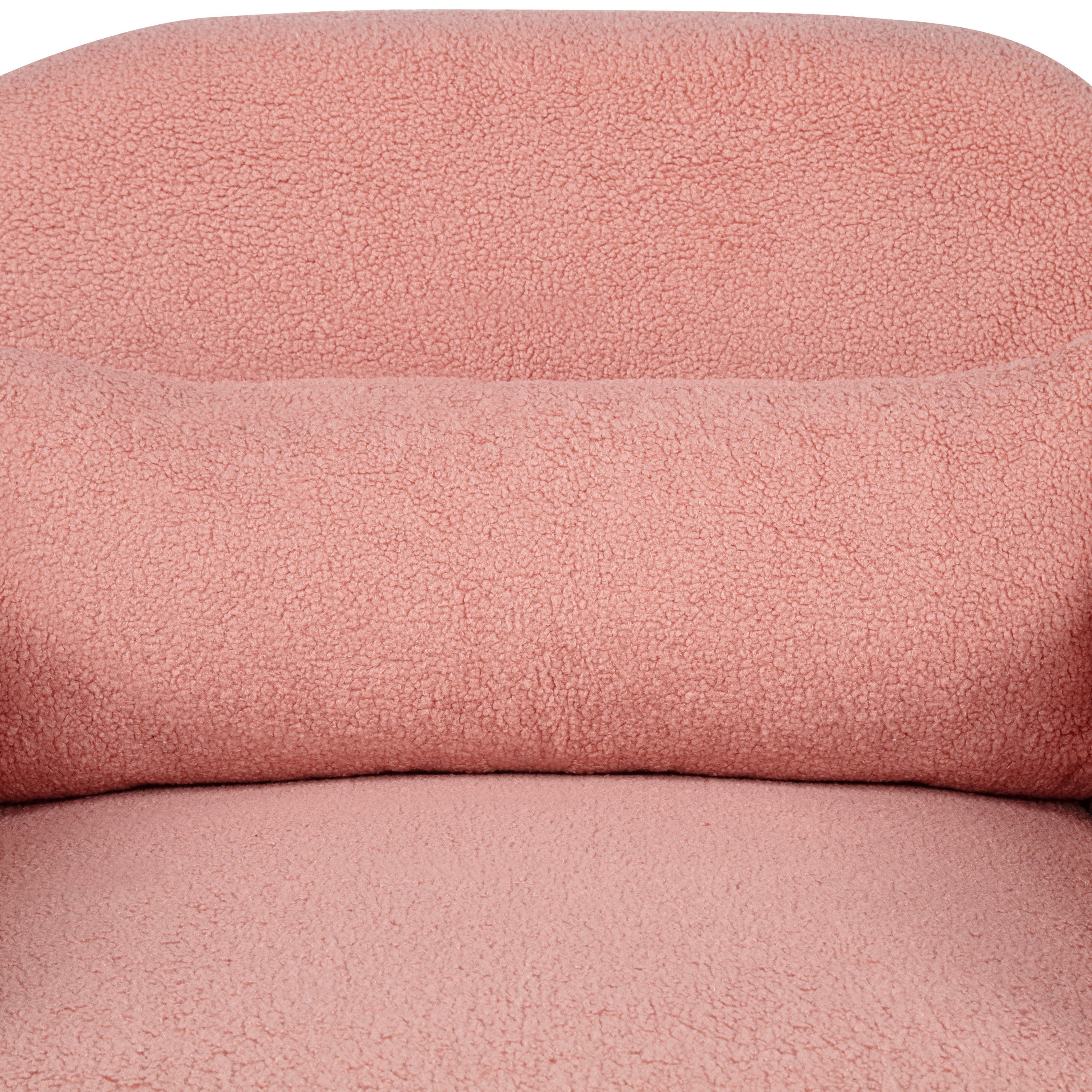 Stylish and Minimalist Teddy Fleece Single Sofa Chair with Arms and Pillow, Armchair, Accent Chair for Living Room, Bedroom, Study,Pink