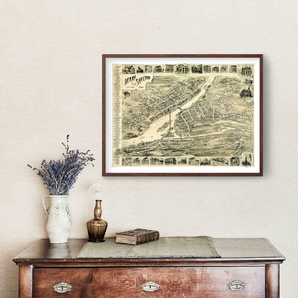 Vintage Map of Derby, Connecticut 1898