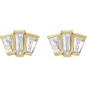 14K Yellow Gold 1/3 CTW Natural Diamond Geometric Cluster Earrings – image 2