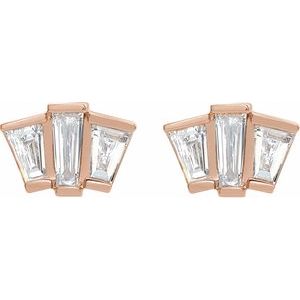 14K Rose Gold 1/3 CTW Natural Diamond Geometric Cluster Earrings – image 2