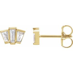 14K Yellow Gold 1/3 CTW Natural Diamond Geometric Cluster Earrings