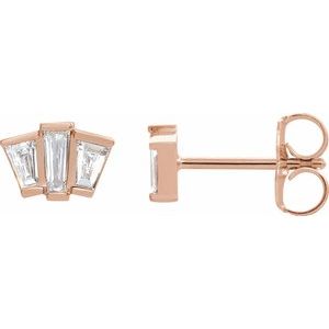 14K Rose Gold 1/3 CTW Natural Diamond Geometric Cluster Earrings