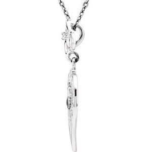 Sterling Silver Natural Blue Sapphire & .02 CTW Natural Diamond 18" Necklace