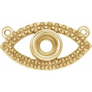 10K Yellow Gold Accented Evil Eye Necklace Center