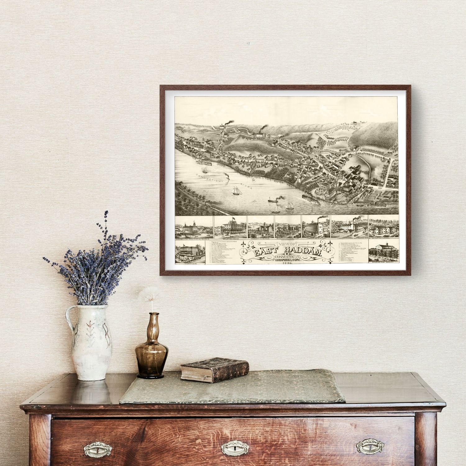 Vintage Map of East Haddam, Connecticut 1880