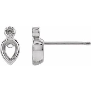 Platinum 4.5x3 mm Pear Bezel-Set Earring Mounting