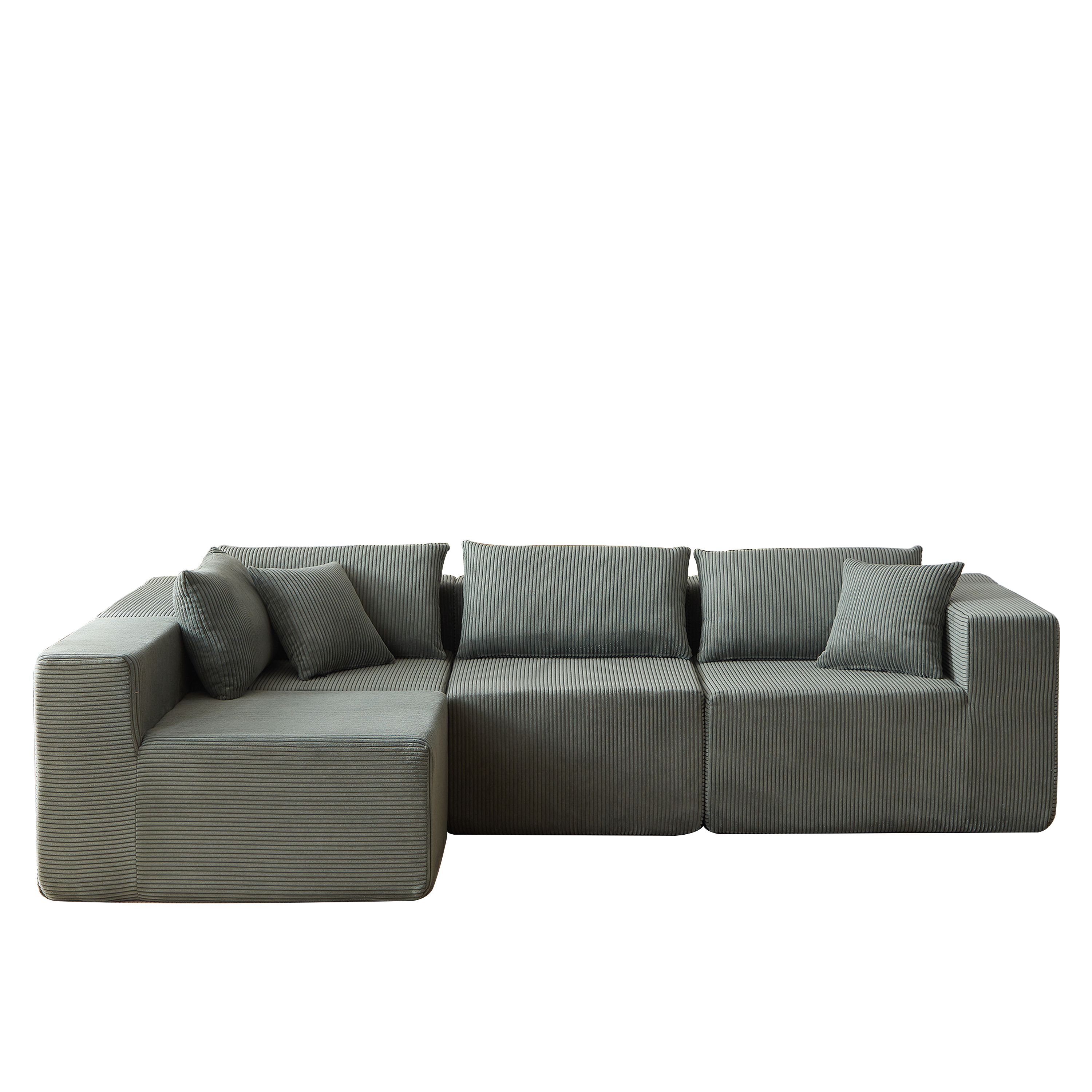 104-Inch Corduroy  Modular L Shaped Sectional Sofa,Luxury Floor Couch Set,Upholstered Indoor Furniture,Foam-Filled Compressed Sofa for Living Room,Bedroom,4 PC Free Combination