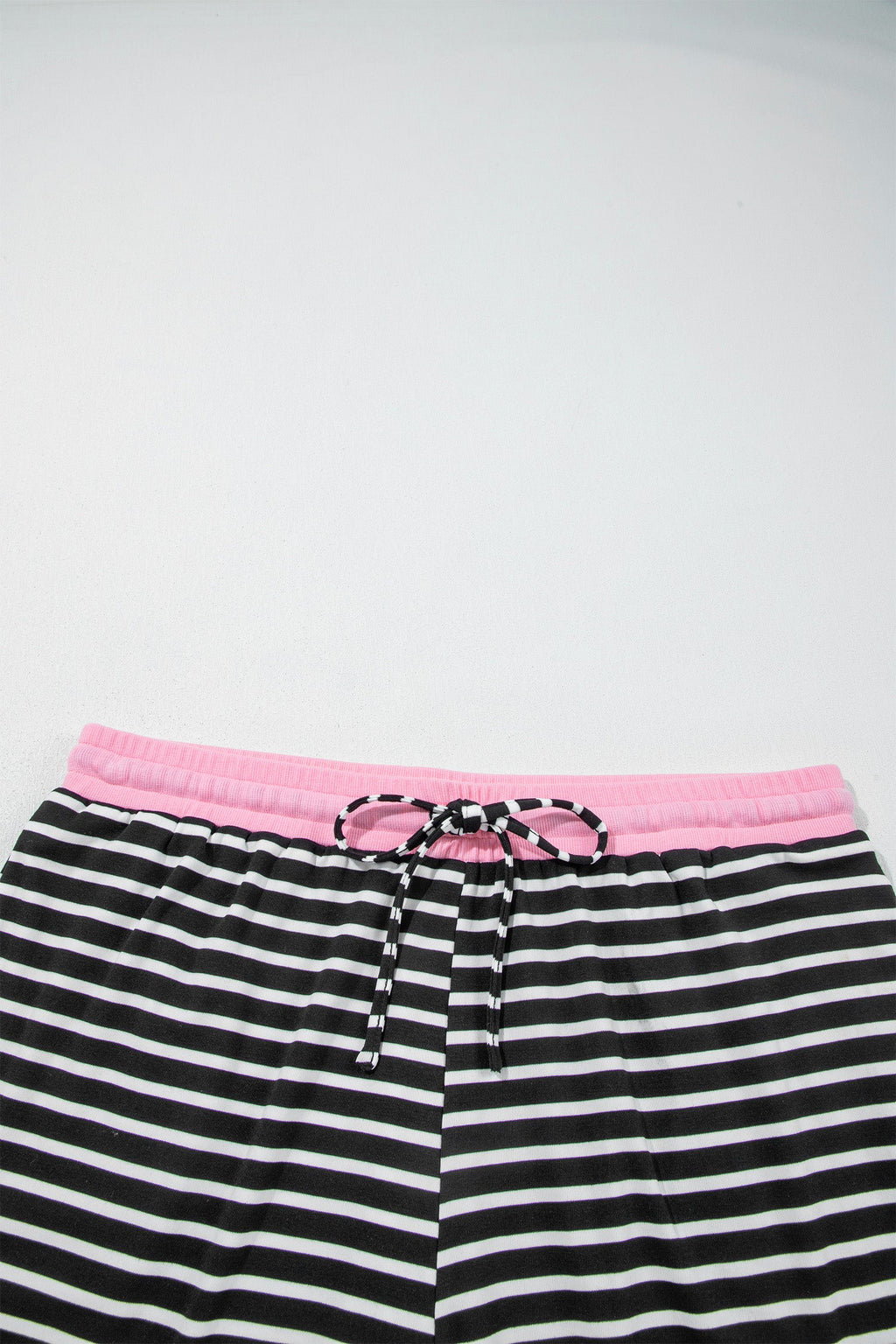 Plus Size Stripe Colorblock Sweatshirt & Short Set