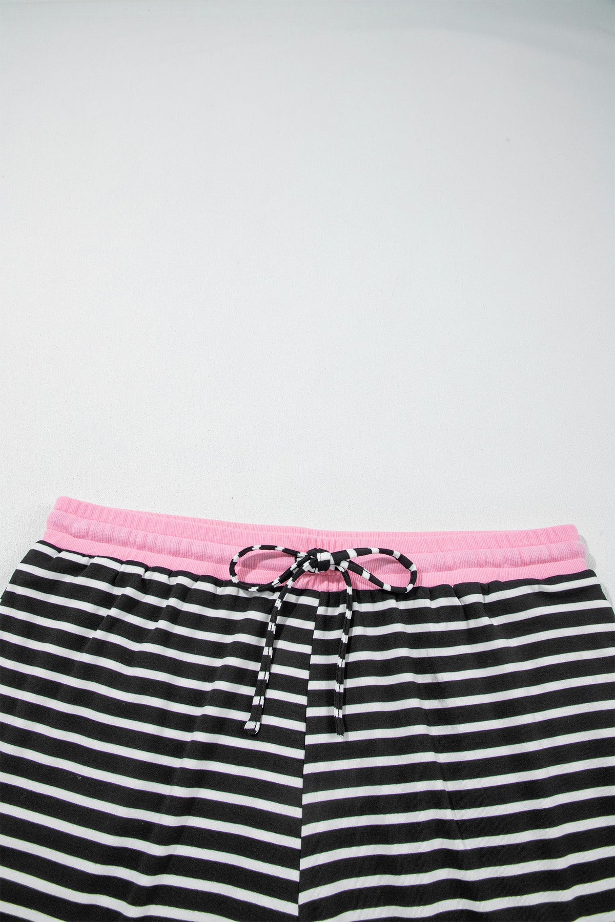 Plus Size Stripe Colorblock Sweatshirt & Short Set