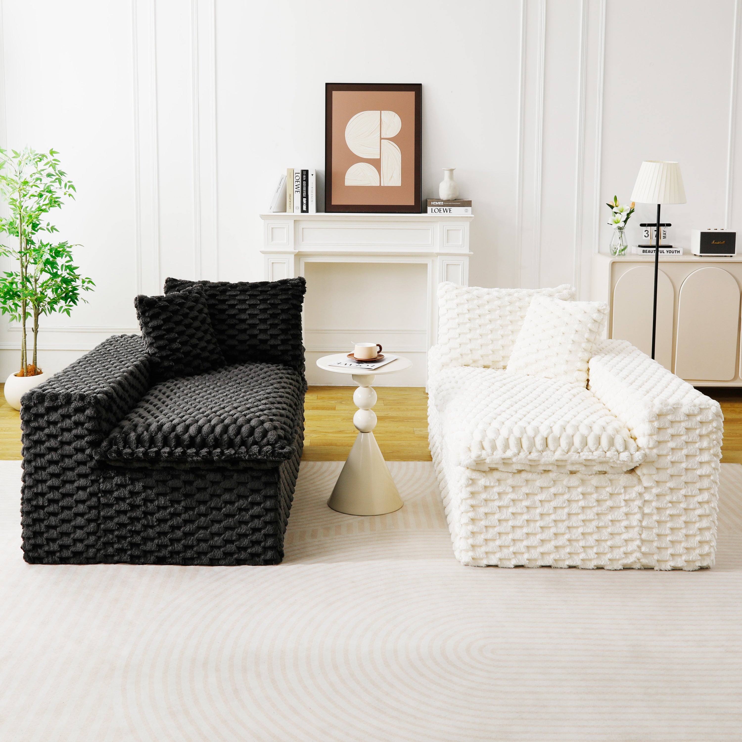Luxury Color-Block Turtle Velvet Multifunctional Sofa - Arrangeable in Single Row, Side-by-Side or Facing Each Other, Stylish Living Room Furniture for Cozy Home Decor