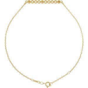 14K Yellow Gold 1.5 mm Round Bar 6 1/2-7 1/2" Bracelet Mounting