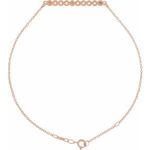 14K Rose Gold 1.5 mm Round Bar 6 1/2-7 1/2" Bracelet Mounting