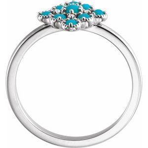 Sterling Silver Natural Turquoise & .02 CTW Natural Diamond Ring