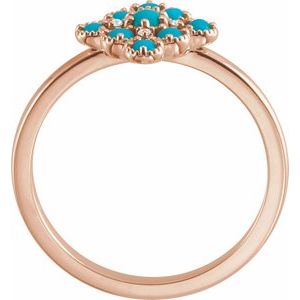 14K Rose Gold Natural Turquoise & .02 CTW Natural Diamond Ring