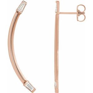 14K Rose Gold 1/4 CTW Natural Diamond Curved Bar Earrings
