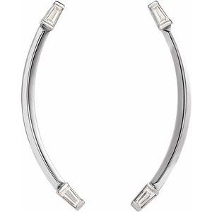 Platinum 1/4 CTW Natural Diamond Curved Bar Earrings – image 2