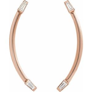 14K Rose Gold 1/4 CTW Natural Diamond Curved Bar Earrings