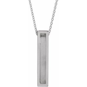 Engravable Sculptural Bar Necklace or Pendant