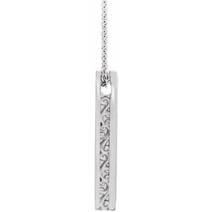 Engravable Sculptural Bar Necklace or Pendant