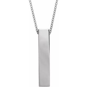 Engravable Sculptural Bar Necklace or Pendant